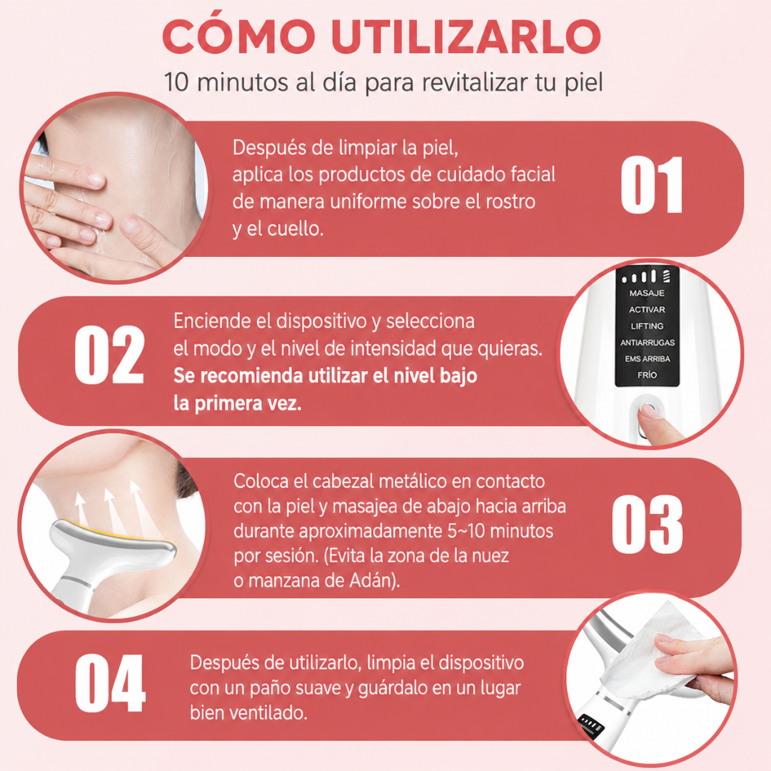 Masajeador Facial LED Antiedad
