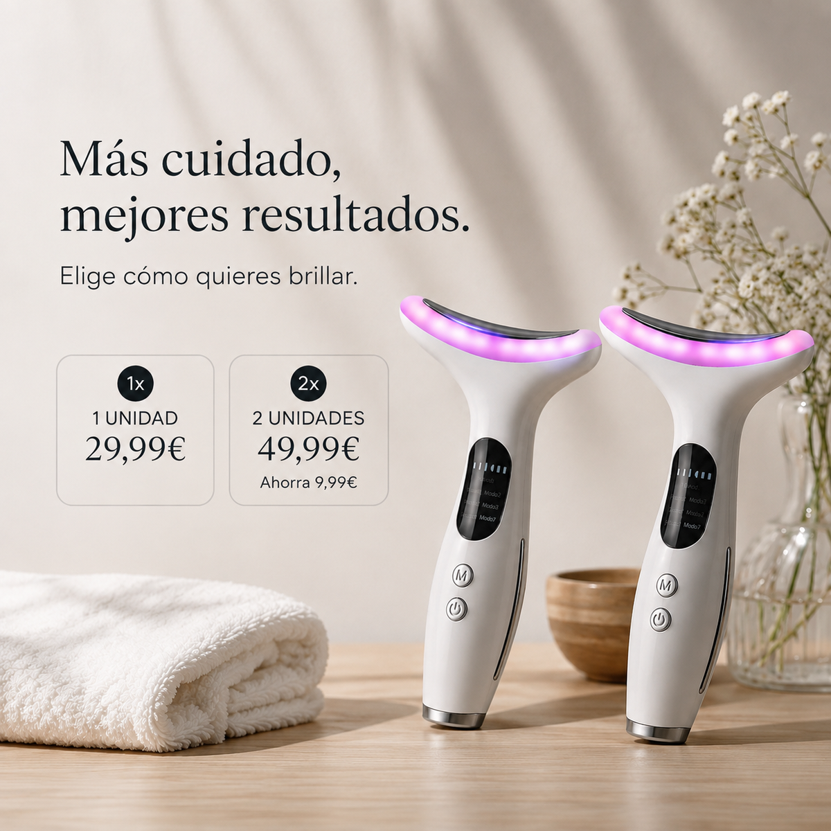 Masajeador Facial LED Antiedad